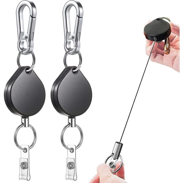 80cm 2st Infällbar Nyckelring Student ID-kort Nyckelring Expanderbart Märkeshållare Halsband Märke