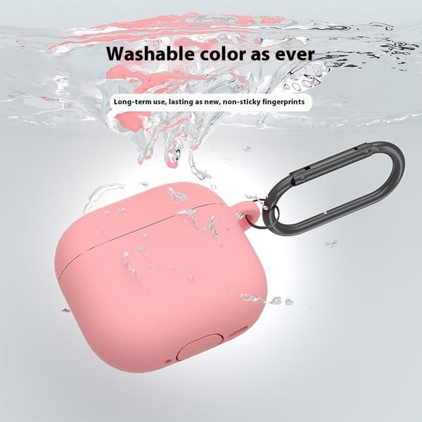 AirPods 4 Cover med karabinhage Silikone Sort