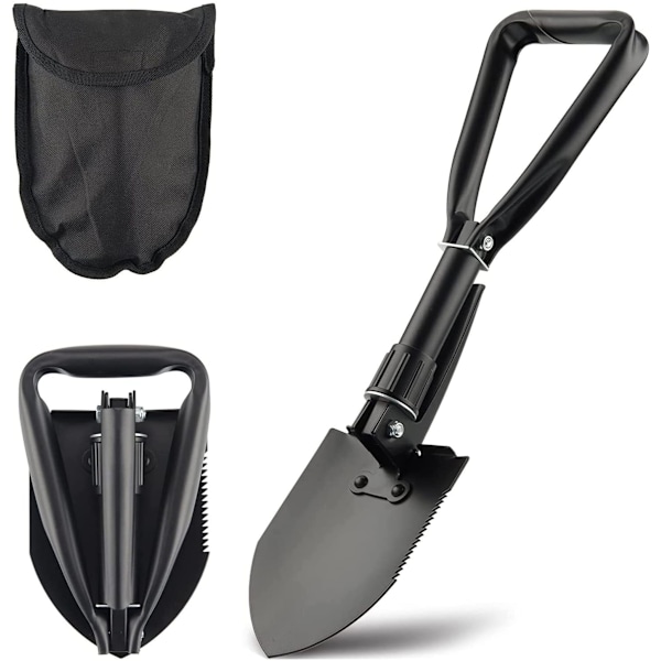 Fällbar militär spade med yxa och såg för camping
