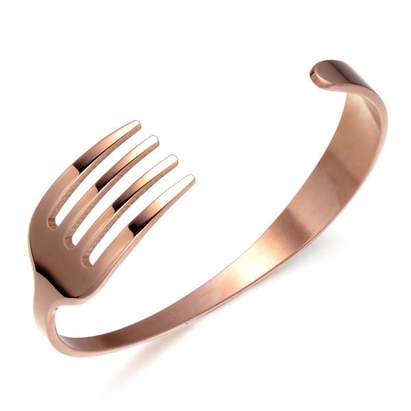 Simpelt armbånd med gaffel i rustfrit stål, kreativt og personligt rose gold