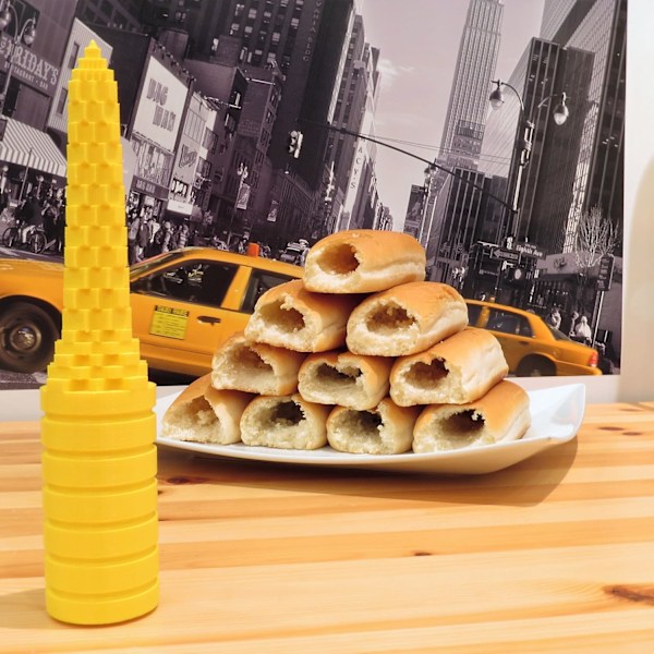 Hot Dog -sämpylän pora, täydellinen grillaamiseen ja BBQ:hon, ihanteellinen koko bratwurstille ja muille makkaroille Yellow