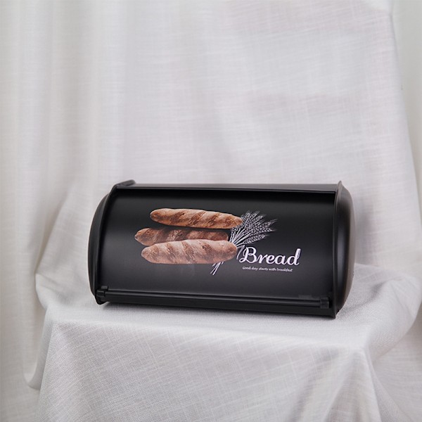 Metalldammsäker brödbox, hushållsförvaringslåda black