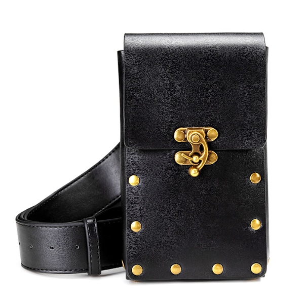 Steampunk-tyylisen olkalaukun vyölaukku, goottilainen messenger-laukku black