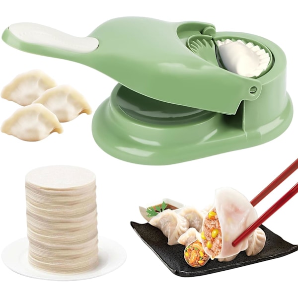 2-i-1 Degformare för Dumplings, Raviolitillverkare, Manuell Dumplingpress, Skinnförpackning, Degskinnstillverkare, Dumplingformar