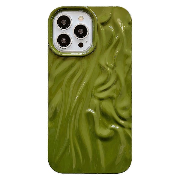 För iPhone 14 Pro Plisserad Design Glansigt Mobilskal Mjukt TPU Baksida Skyddande Skal