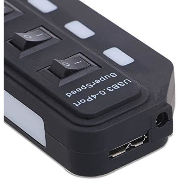Splitter, højhastigheds 4-port USB 3.0 hub med kontaktindikator