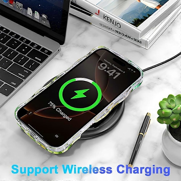 Magnetisk Wave Edge Glitter TPU-telefonbagside til iPhone 16