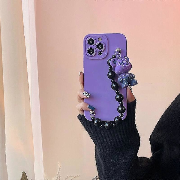 Lämplig för iPhone 15/16 mobiltelefonfodral gradient björn frostad fullt mjukt skal iPhone15 plus blå