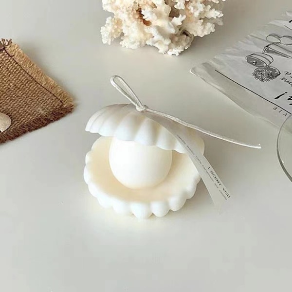 Perle Skals Form Stearinlysfremstilling 3D Aromaterapi Form
