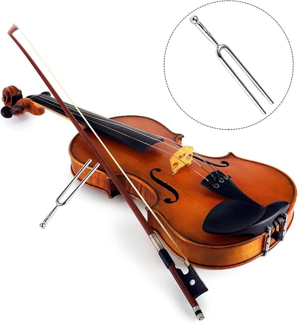 3 stemmegafler i aluminiumslegering til violin (sølv)