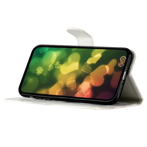 Täysi suojaava nahkainen puhelinkotelo iPhone 15 Pro -puhelimelle, kuvioitu painatus, jalustallinen lompakkokotelo