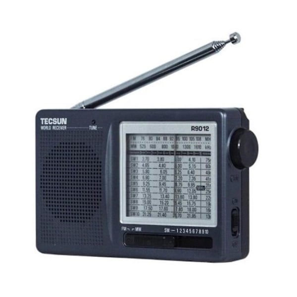 Tecsun R-9012 Radio Multi-Band Fm Mw Sw 12 Bånds Kortbølge Høj Sensitivitet Radiomodtager