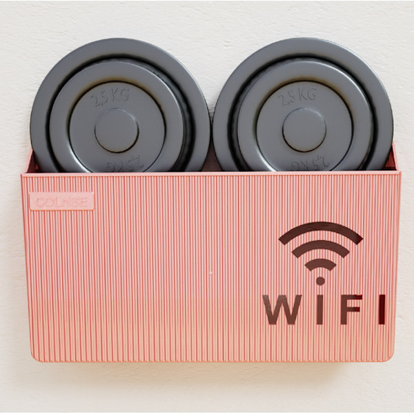 Wifi Router Hylde Organizer Vægmontering Set Top Box pink