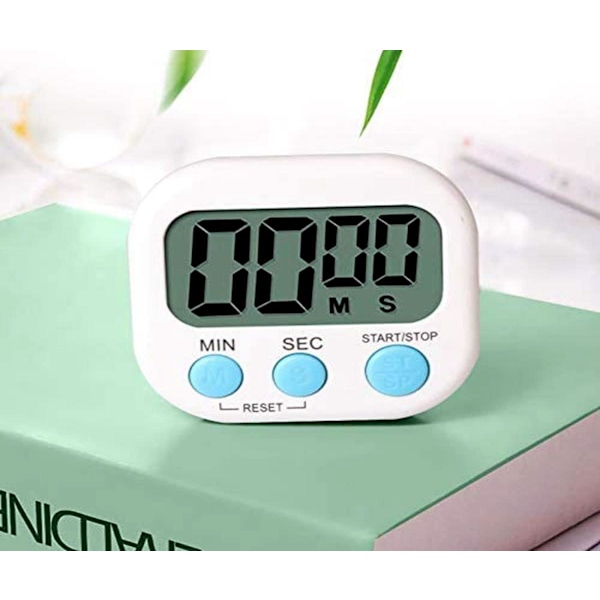 Digital Visuel Timer Stopur med Høj Alarm, Magnetisk Bagside