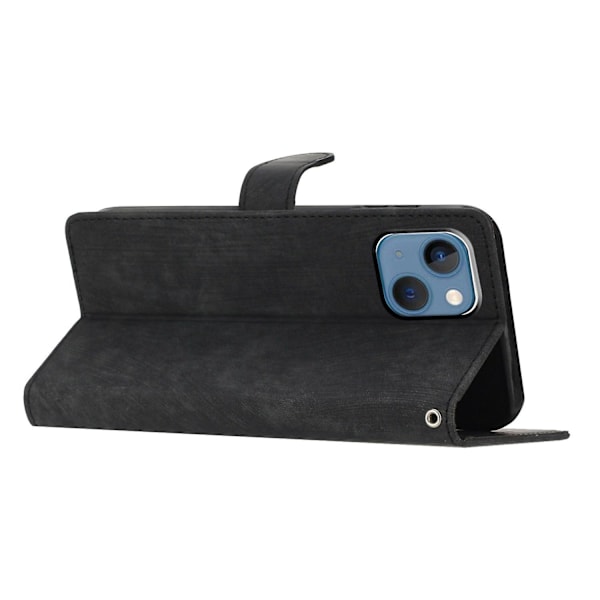 Ställfodral i PU-läder med Skin-touch för iPhone 15 Plus, Plånboksfodral Slim-Fit