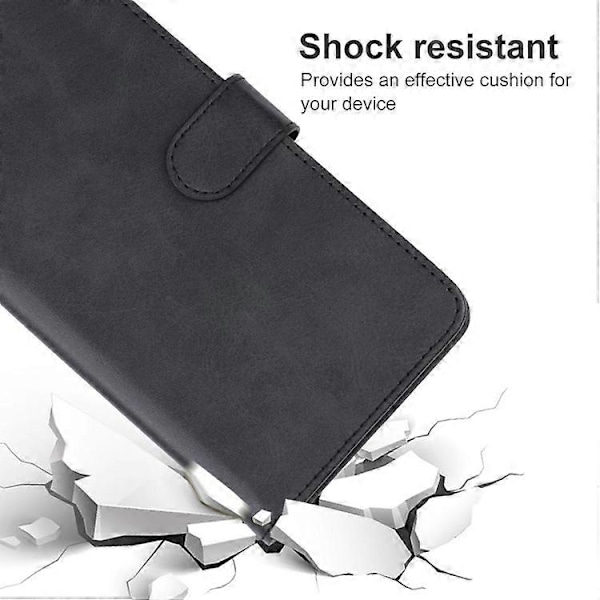 Mobilskal för iPhone 15 Pro Max Läderfodral (Svart)
