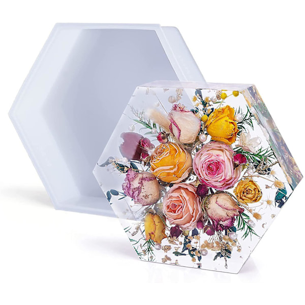 DIY Geometrisk Tredimensionell Hexagon Resin Silikonform