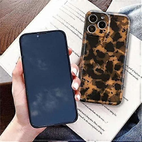 iPhone 13 Pro Max Skal Sköldpadda Gepard Leopardtryck Sött Trendigt Djurmönster Design Flexibelt Mjukt TPU Skyddande Kvinnor Flickor Brun Stötsäker