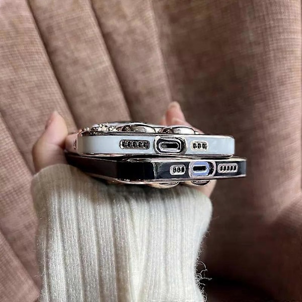 TPU-etui til iPhone 15 Pro Max med sødt astronaut-stativdesign og galvaniseret telefoncover