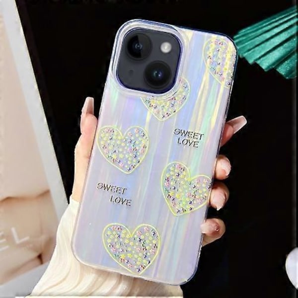 iPhone 15:lle galvanoidulla värikalvolla varustettu TPU + PC -puhelinkotelo