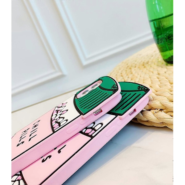1 stk. Etuier Kompatible med iPhone 15 Pro Max Etui 3D Silikone (6.7) Sødt Tegneserie Dejligt Design Blødt Slankt Gummi Stødsikkert Cover til Apple