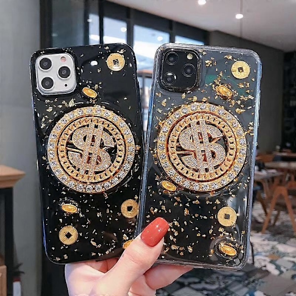 För iPhone 11 Pro Max Roterande Pengar Mer Avlastning Enhet Telefonfodral