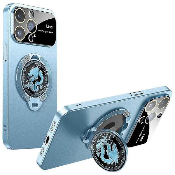iPhone 15 Pro Max -kotelo, yhteensopiva MagSafe Loong -kuviollisen jalustan kanssa, kumipinnoitettu PC-kuori