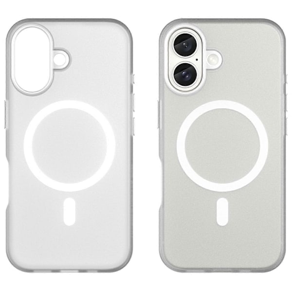 Skal för iPhone 16 Kompatibelt med MagSafe TPU+PC Slim Matt Genomskinligt Telefonskal - Vit