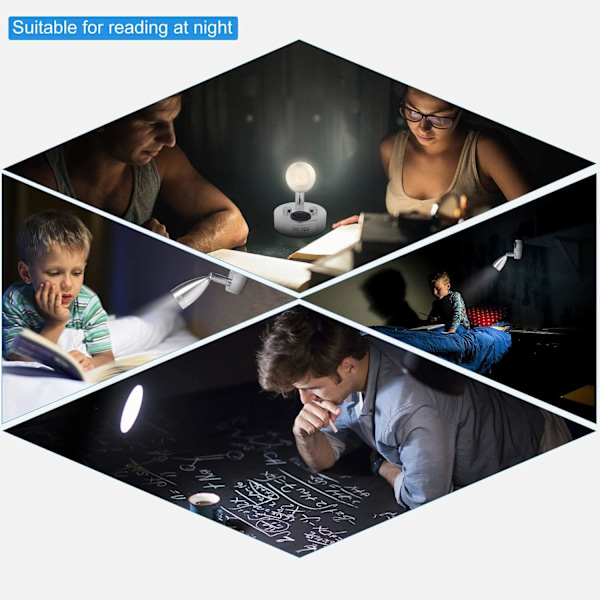 2 LED-læselamper med spotlight 3W 12V med switch