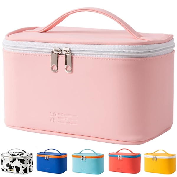Bærbar Kosmetikpose, Vaskbar Vandafvisende Kosmetikpose (Pink)