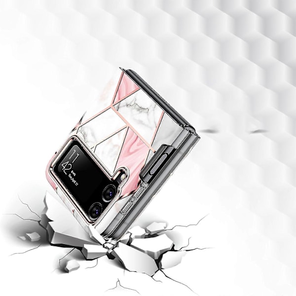 Marmorikuvioinen suojakotelo Samsung Galaxy Z Flip 4:lle, pinnoitettu pehmeä TPU iskunkestävä suojakuori