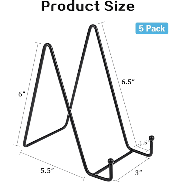 5 STK. Display Stande 15 cm Billedramme Stand, Stande til Display, Tallerkenholder Display Stand Holdere til Billeder