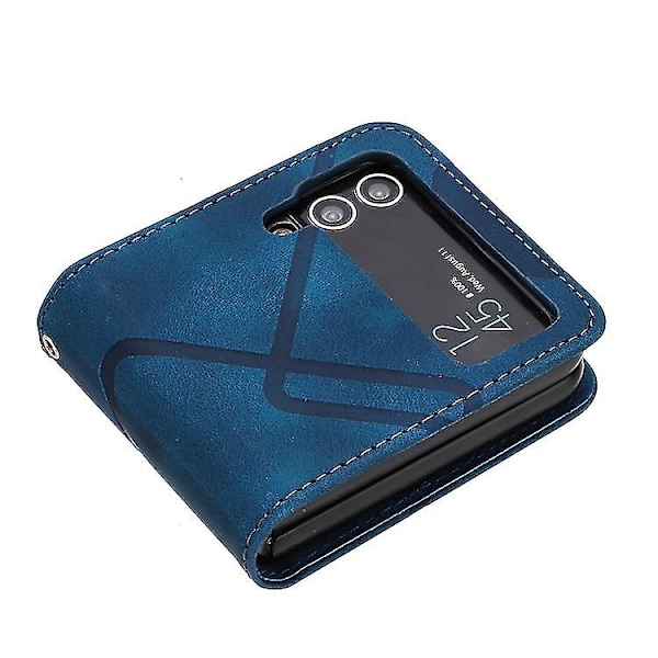 Til Samsung Galaxy Z Flip3 Linjemønster Hudfølelse Læder Telefon Cover