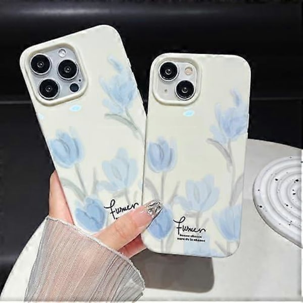 Konstnärlig Blå Tulpan Blomma Mjuk Designad för iPhone Skal