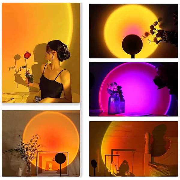 Auringonlaskulamppu - Tunnelmavalaistus kaukosäätimellä, musta