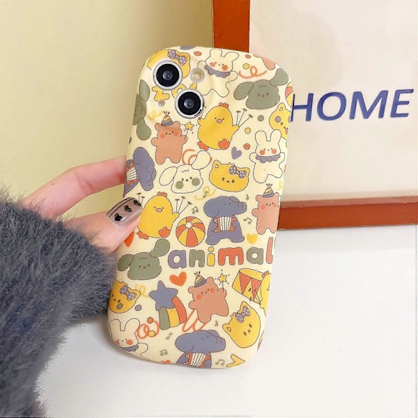 Til iPhone 14 Cover Dejlige Cirkusdyr Flydende Silikone Anti-ridse Telefoncover