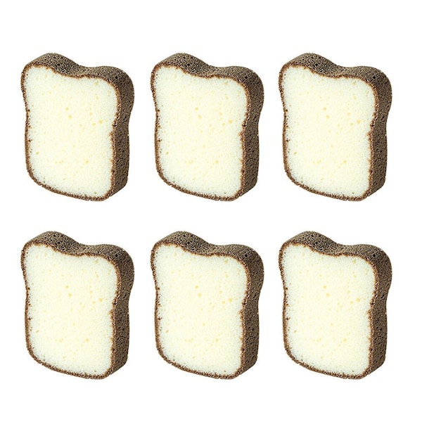 6 stk. rengøringssvampe toastdesign opvaskeklud praktisk svamp