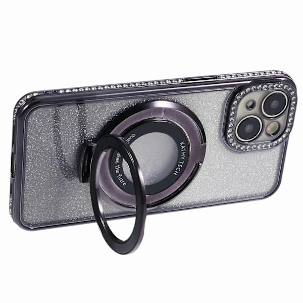 TPU-etui med gradientdesign og støttefod til iPhone 14 Plus med rhinestensornament