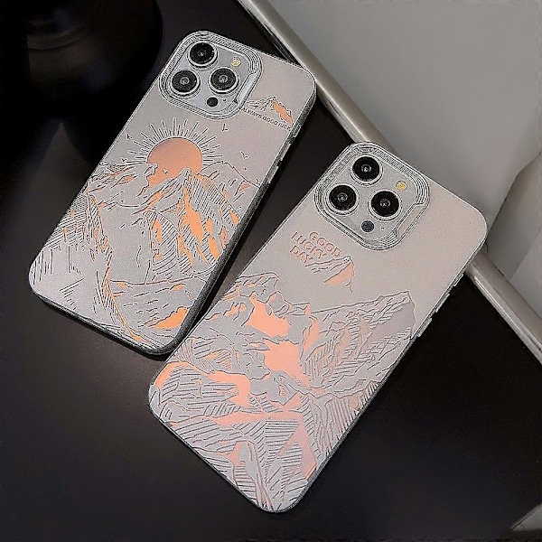 TPU-deksel med laserdesign og støtsikker skall for iPhone 15 Pro