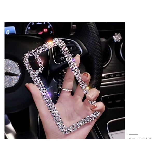 Luksuriøst skinnende krystall 3D-deksel til iPhone 13 Pro Max, Rhinestone diamant støtfanger, klart beskyttelsesdeksel