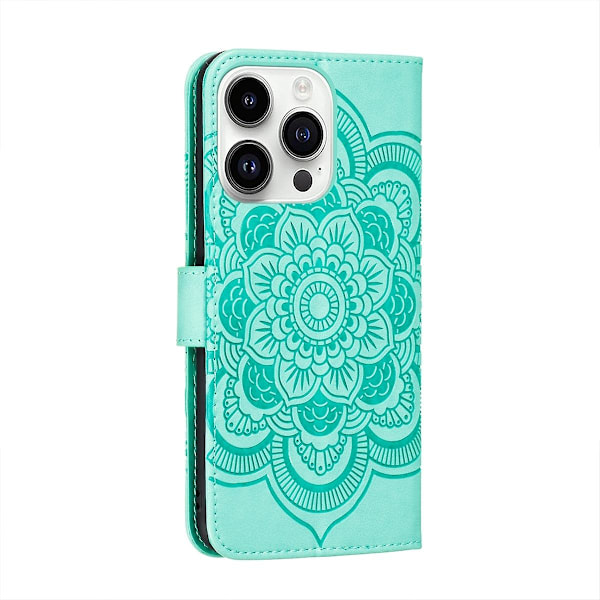 Mandala Læder Telefon Cover til iPhone 15 Pro