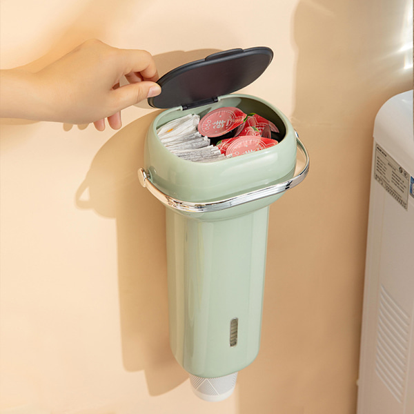 Papirkkoppholder, veggmontert, oppbevaring uten hull green