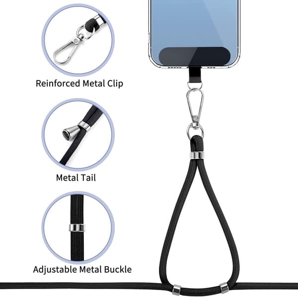 Mobiltelefon Lanyard 2 stk - 1 stk Justerbar halsrem