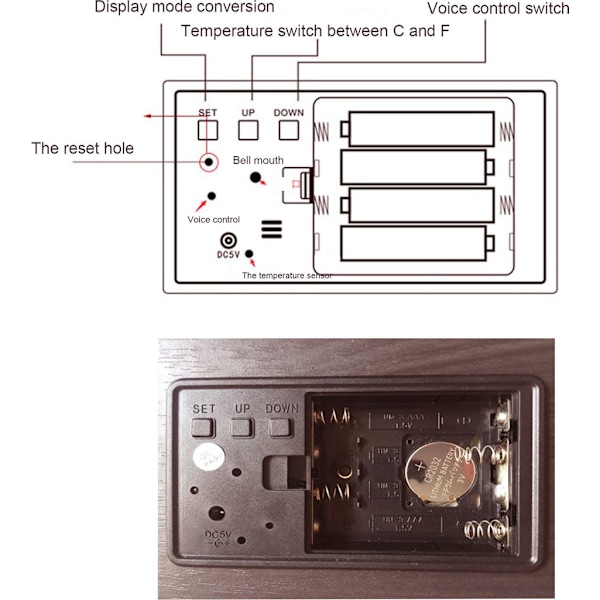 Digital radio i trä, väckarklocka 165 × 90 × 45 mm