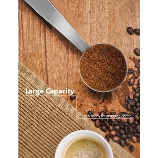 1-i-1 Kaffeeske og Tamper i Rustfrit Stål - Dobbeltfunktionel Ske til Måling og Presning af Kaffe