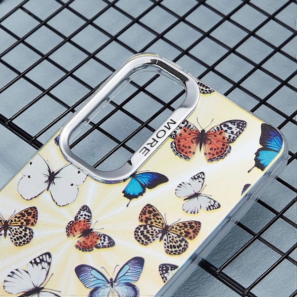 Til Samsung Galaxy S25 Case Laser TPU PC Telefon Cover Elektroplettering Sommerfuglemønster - AB1