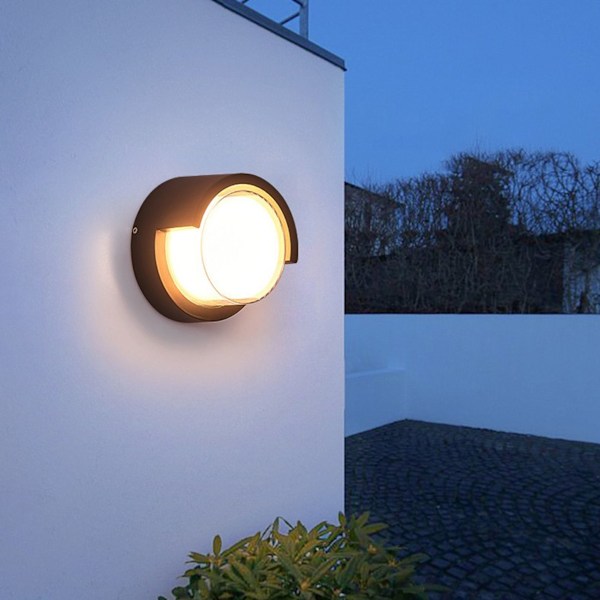 Utendørs LED vegglampe, utendørs lys varm hvit
