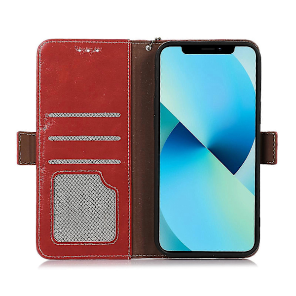 Til Iphone 14 Plus Crazy Horse Top Layer Ko Læder Telefon Cover