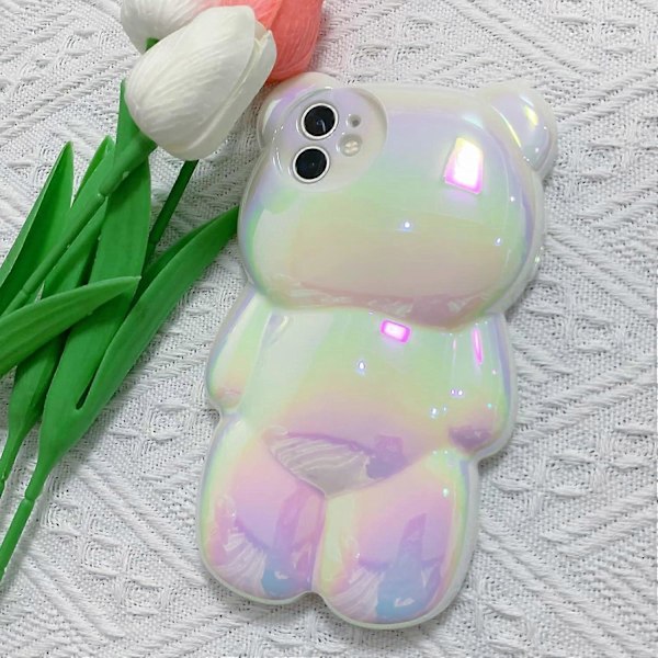 1 kpl Karhu Puhelinkotelo Yhteensopiva iPhone 15 Pro Max -kotelon kanssa, Söpö 3D Kultafolio GlitterKarhu Kotelo, Iskunkestävä Sarjakuva Karhu Puhelinkotelo Naisille Tytöille