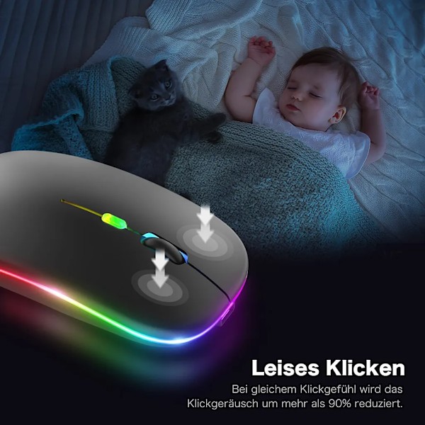Bluetooth-kaksoistila langaton hiiri, lataus, äänetön